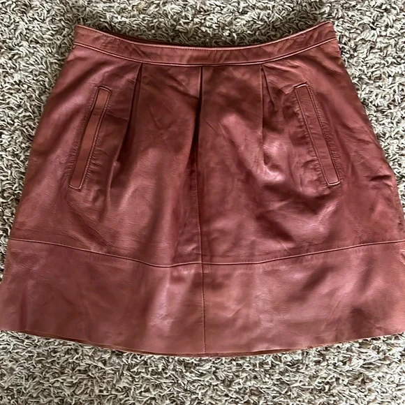 Madewell Broadway & Broome Leather Belltoll Skirt - Picture 2 of 5
